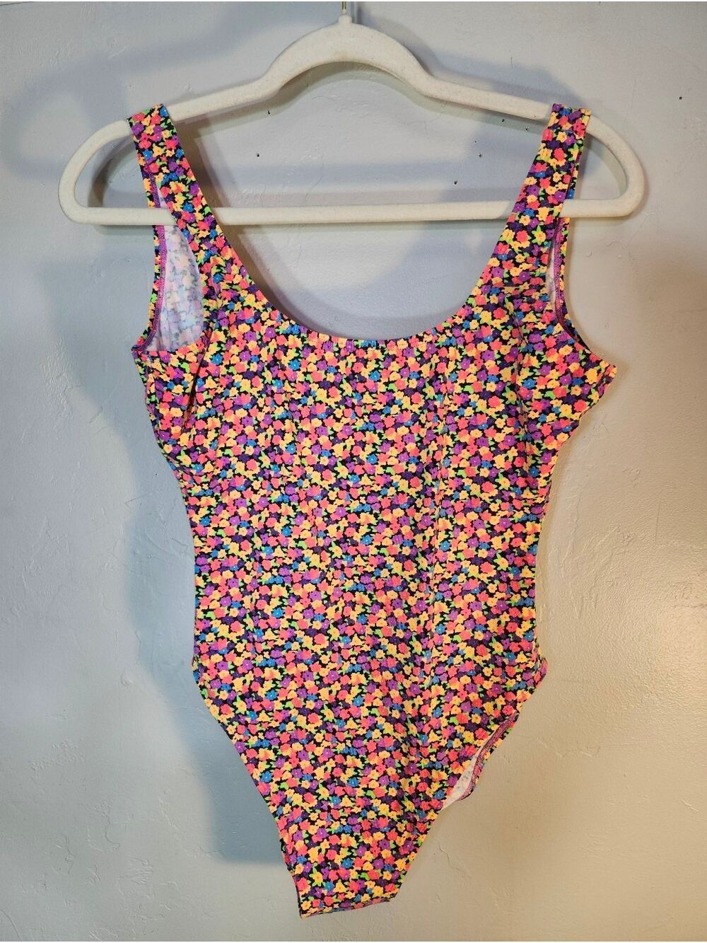 Gitano Floral One-Piece Swimsuit - Pink, Yellow, Blue Vintage
